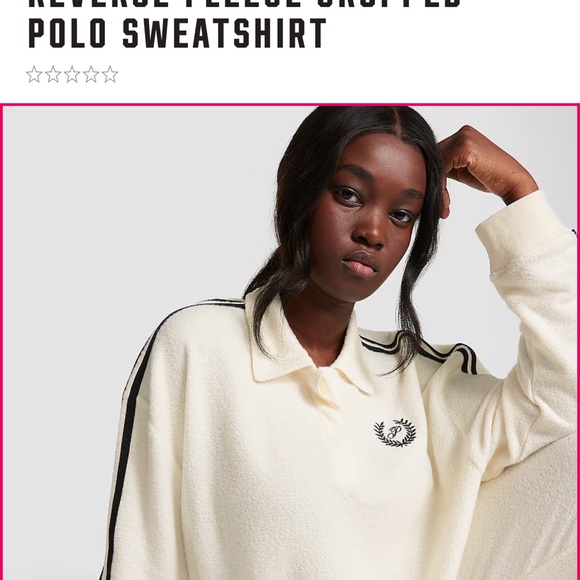 PINK by Victoria’s Secret Cropped Pullover in Cream and Black Color, Sz L - Picture 5 of 11